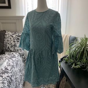 Light blue eyelet dress